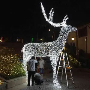 Lampu kereta rusa Natal, cahaya motif Natal kereta luncur