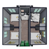 Abri conteneur extensible économique, Maison conteneur de luxe, Maisons conteneurs prêtes à vivre, 2 chambres