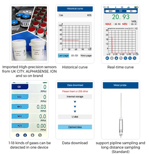연도 가스 고성능 이산화탄소 이산화탄소 질소 산화물 NOX 이산화황 So2 3 in 1 멀티 가스 미터 누설 분석기 - Product Image 3