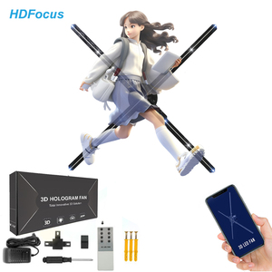 Ventilateur d'hologramme 4K 3D de 65cm avec 4 lames et logo brillant pour la publicité de Noël et la promotion intérieure - Product Image 1