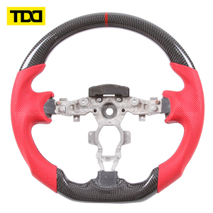 Volant personnalisable TDD compatible avec Nissan Sylphy 350z Teana Racing, cuir, fibre de carbone, sport, fond plat, plusieurs couleurs - Product Image 3