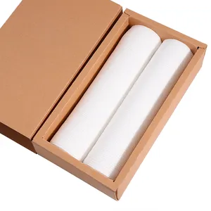 Démaquillant doux naturel rond jetable 200 pièces tampon de coton avec papier kraft dans une boîte