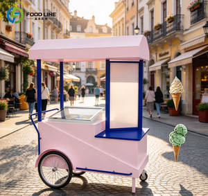 Carritos de helado italianos en venta, carrito de helado para eventos, carritos de hielo para la venta, carrito de helado azul, congelador rodante - Product Image 1