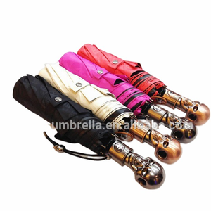 <span class=keywords><strong>Parapluie</strong></span> à 3 plis automatique, effrayant, poignée <span class=keywords><strong>de</strong></span> crâne, en cuivre, <span class=keywords><strong>parapluie</strong></span> design - Product Image 6