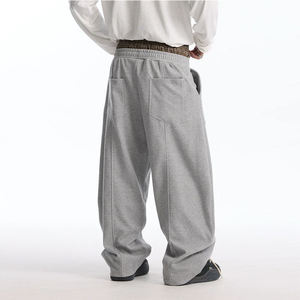 Мужские спортивные брюки-джоггеры с широкими штанинами, двойным поясом, эластичными карманами, в уличном стиле, из плотной ткани - Product Image 5