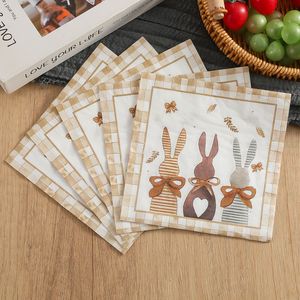 Printed Bunny Napkins 330mm Easter Party Disposable Paper Napkins Double Layer - Product Image 3