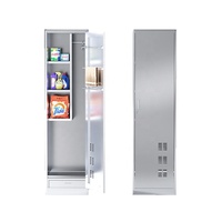 Armoire de nettoyage en acier inoxydable ignifuge 201/304, casiers sanitaires, serpillière, balai, armoire de rangement d'outils de nettoyage