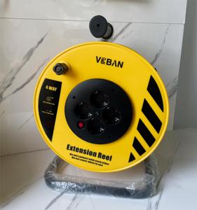 EU UK phổ Đồng Cáp Reel dây mở rộng với 4 ổ cắm BS nam IEC nữ 3250W 13A có sẵn 20M 30M 50M phiên bản - Product Image 2