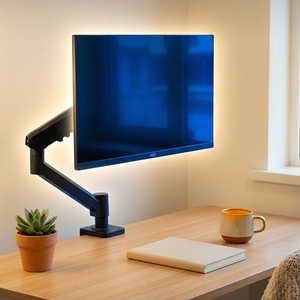 Soporte de Escritorio Giratorio para Monitor con Aumento de Altura, Sin Perforaciones, para una Sola Pantalla, Base para Monitor - Product Image 1