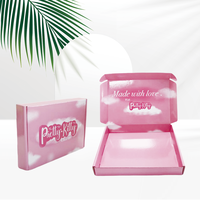 Logo Großhandel Luxuriöse Verpackung Bedruckter Schuh-Versandkarton Rosa Kleine Wellpapp-Kleidungs-Versandboxen