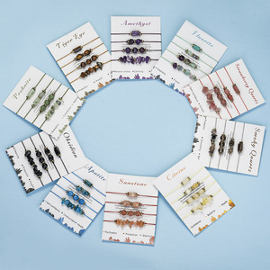 Bracelet <span class=keywords><strong>en</strong></span> pierre naturelle de guérison améthyste oeil de tigre pierre <span class=keywords><strong>colonne</strong></span> perle gravier carte Bracelet ensemble pour les femmes - Product Image 4