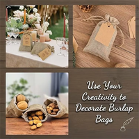 Petite pochette réutilisable en lin Sac en jute Sac cadeau écologique en jute avec cordon de serrage avec logo imprimé personnalisé