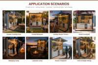 Cuisine extérieure préfabriquée pour divertissements en plein air, modules de cuisines modulaires pour patio