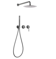 Ensemble de douche de salle de bain de luxe à 2 voies or rose brossé ensemble de mitigeur de robinet de douche mural avec douchette