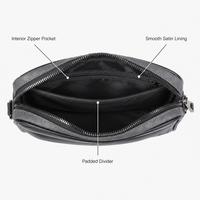 Sac bandoulière messager urbain en cuir PU circulaire pour homme, portable, durable, avec fermeture éclair