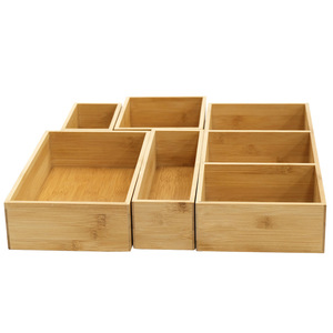 Bamboo grid <b>storage</b> <b>box</b> desktop miscellaneous <b>storage</b> <b>drawer</b> organization five-piece <b>drawer</b>-style <b>storage</b> <b>box</b> set - Product Image 2