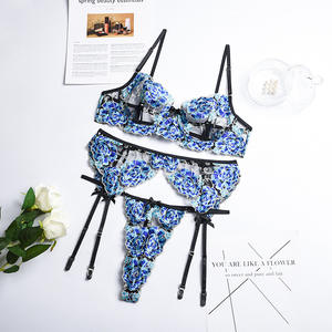 卸売2点セット女性用エロティックランジェリーセクシーレースブラレットガータータイツ下着セットグラマラス女性用ランジェリーエロティック - Product Image 6