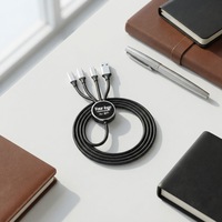 Nouveauté Câble de données USB-C en nylon 3 en 1 100W 5A à charge rapide pour téléphone, ordinateur portable et utilisation en voiture