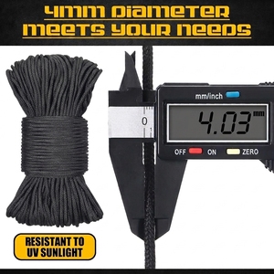 Cordes de parachute 550 lb à 10 brins, 30 m (100 pieds), corde de fixation pour tente, auvent, corde tactique, équipement de survie en extérieur - Product Image 2