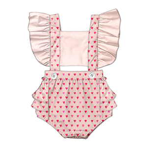 Mameluco de seda de leche con volantes y espalda descubierta para bebé, pelele con tirantes estampado integral para niños pequeños, ropa de bebé recién nacido personalizada OEM ODM - Product Image 4