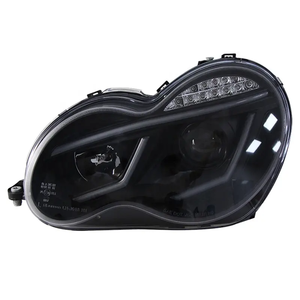 ไฟหน้ารถยนต์ LED Angel Eyes สำหรับรถเบนซ์ ปี 2000-2007 รุ่น <span class=keywords><strong>W203</strong></span> C63 C200 C230 C280 C300  ตัวเรือนสีดำ JY - Product Image 3