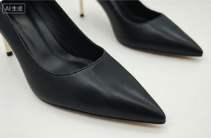 Scarpe con <span class=keywords><strong>Tacco</strong></span> Alto Nere a Punta con <span class=keywords><strong>Tacco</strong></span> Dorato Metallizzato per Lavoro e Feste - Product Image 5