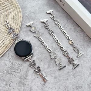 Correa de acero inoxidable con diamantes para Samsung Galaxy <span class=keywords><strong>Watch</strong></span> 6 5/Pro/4 Classic 44 40 46mm, pulsera para <span class=keywords><strong>mujer</strong></span> para <span class=keywords><strong>Huawei</strong></span> <span class=keywords><strong>Watch</strong></span> <span class=keywords><strong>GT</strong></span> 4 3 43mm - Product Image 1