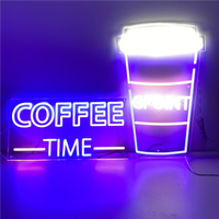 Eclairage Lettre Coffee Shop Enseigne Néon Table LED Debout. Mais Café Premier enseigne Néon LED bicolore. Enseigne Café Néon