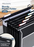 Classeurs suspendus en plastique grande capacité, pochettes extensibles de 2 pouces, robustes, insérables dans un classeur, avec onglets 1/5 de coupe