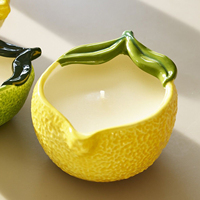 Bougie parfumée en céramique personnalisée en petite quantité, forme de fruit, citron, fraise, été, bord de mer, usine