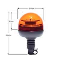 Feu de signalisation rotatif super lumineux à 39 LED, homologué ECE R10 R65, avec fixation flexible pour tuyau, 12-24V, pour chariot élévateur