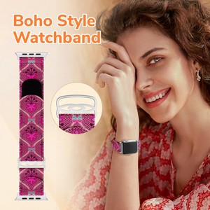 สายไนลอนพิมพ์ลายสำหรับ Apple Watch ขนาด42มม. 46มม. 49มม. สำหรับ iWatch Series 11 10 ultra <span class=keywords><strong>3</strong></span>อะไหล่สายแฟชั่นระบายอากาศได้ - Product Image 6