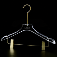 Luxuriöse Kristallklare Acryl-Kleiderbügel mit Clips, Individuelles Logo Verfügbar für Garderobe, Boutique & Hochzeitskleid-Präsentation