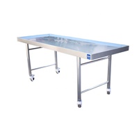 Table d'autopsie portable en acier inoxydable pour équipement de morgue, dissection post-mortem, mortuaire, corps