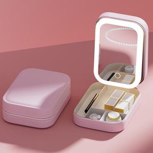 Trousse de Maquillage Portable avec Miroir LED, Boîte de Rangement Multi-Compartiments, Étui de Voyage pour Bijoux, Organisateur Cosmétique pour Femmes - Product Image 5