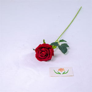 高仿真玫瑰花单茎人造天鹅绒玫瑰人造蓝色红色粉色玫瑰周年活动室婚礼装饰 - Product Image 6