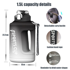 Borraccia sportiva sana da 1,5 litri di capacità creativa adatta a varie attività all'aperto comoda bottiglia d'acqua - Product Image 3
