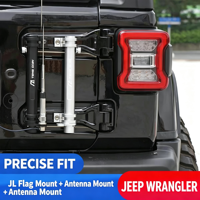 Soporte para Mástil de Bandera Mecanizado por CNC para Jeep Wrangler JK JL 4x4, Soporte de Antena Todoterreno, Negro