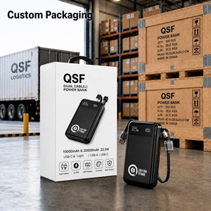 พาวเวอร์แบงค์ OEM ODM ความจุ 20000mAh พร้อมสายชาร์จ 22.5W ชาร์จเร็ว <span class=keywords><strong>หน้า</strong></span><span class=keywords><strong>จอ</strong></span> LED แสดงผล USB C ช่องเสียบคู่ รับทำโลโก้ตามสั่ง สำหรับขายส่ง - Product Image 3
