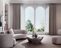 Rideaux électriques intelligents haut de gamme en polyester/coton jacquard, écologiques et isolants, avec fonction occultante pour chambre à coucher