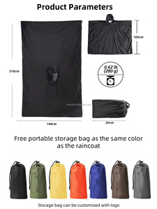 Imperméable 3-en-1 personnalisé à séchage rapide pour adultes, poncho de pluie imperméable avec poche pour la randonnée, le cyclisme, le camping et les voyages en plein air - Product Image 3