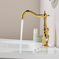 Robinet de lavabo rotatif à 360 degrés en laiton de style européen