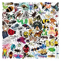 100PCSリピート昆虫なし蜂飛ぶ蝶キャタピラー漫画ステッカー3Dキッズギフト2022クリエイティブステッカーパック