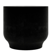 Table d'appoint en marbre noir, base en pierre intégrée courbée mate, mobilier d'appoint minimaliste pour intérieur, maison de rêve