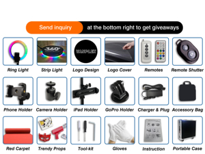 Sang Trọng 360 Photobooth Vô Cực/Vực Thẳm Kính LED Lớn 31.5 "X 45.5" Bên Cho Thuê Ảnh Gian Hàng Máy Ảnh iPad SLRS Phiên Bản 2023 - Product Image 6