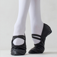 Chaussures de danse classique pour enfants DanceLife, en cuir noir, à semelle fendue, ballerines, chaussons de yoga, chaussures d'entraînement à lacets