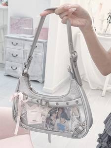 Sac à main en forme de cœur <span class=keywords><strong>Ita</strong></span> Bag Kawaii 2026, style Lolita mignon, cosplay mignon, <span class=keywords><strong>rose</strong></span> en PU avec nœuds en ruban - Product Image 2