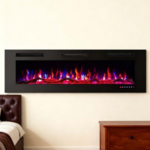 <span class=keywords><strong>Cheminée</strong></span> électrique décorative 3D avec lumière LED de 60 pouces, décoration de flamme de <span class=keywords><strong>feu</strong></span> pour la maison - Product Image 1