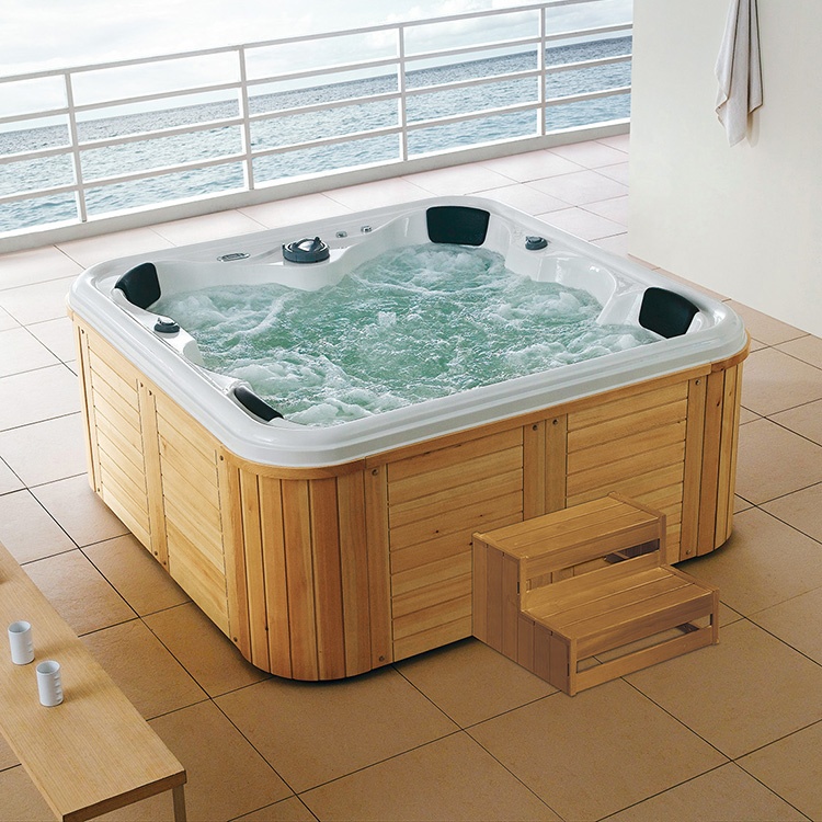 Massage bath tub/ square indoor spa/ freestanding hot tub spa