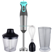 Mixeur plongeant électrique en acier inoxydable avec 2 vitesses, puissance de 1100 W, comprend un hachoir et un fouet - Mixeur plongeant de cuisine